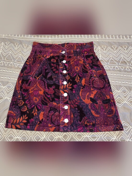Anthropologie Dresses & Skirts - Anthropologie Pilcro High Waisted Corduroy Button Down Skirt Size 0